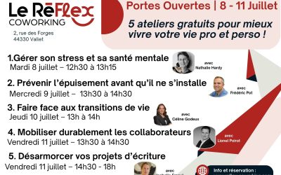 Réflex Coworking : 5 ateliers gratuits pour booster votre vie pro et perso !