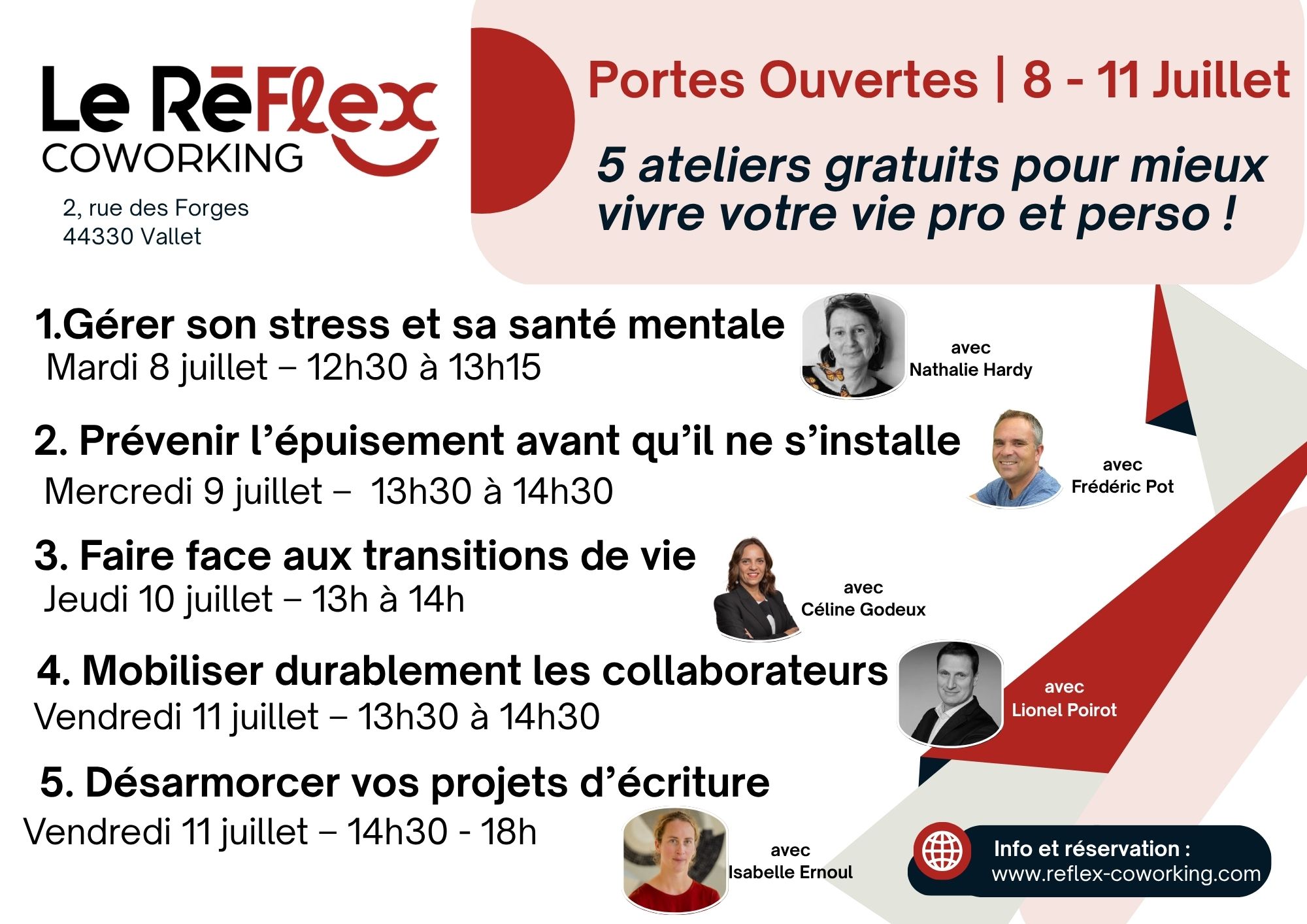 Ateliers gratuits au Reflex Coworking